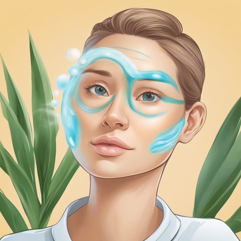 a woman with vaporub applied around the eyes