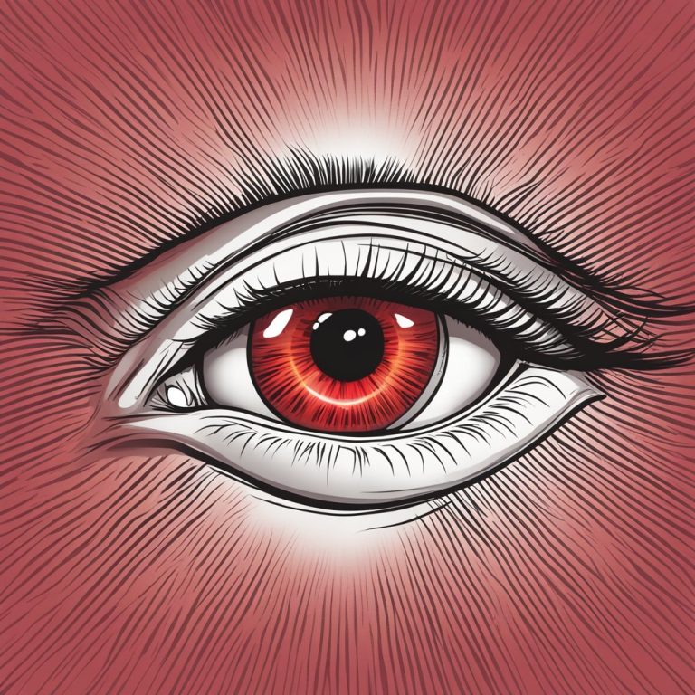 a depiction of pink eye in someone with brown eyes